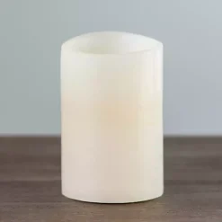Flameless Candles>Kirklands Home Rustic LED Pillar Candle, 4x6 in. Ivory