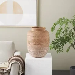 Vases>Kirklands Home Rustic Mediterranean Floor Vase Brown