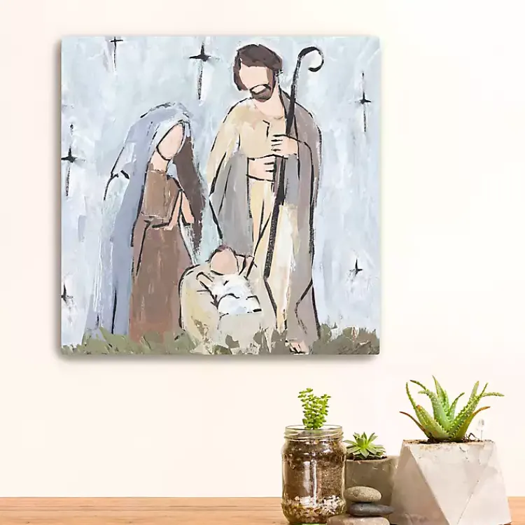 Christmas Art & Wall Decor>Kirklands Home Rustic Nativity Canvas Art Print