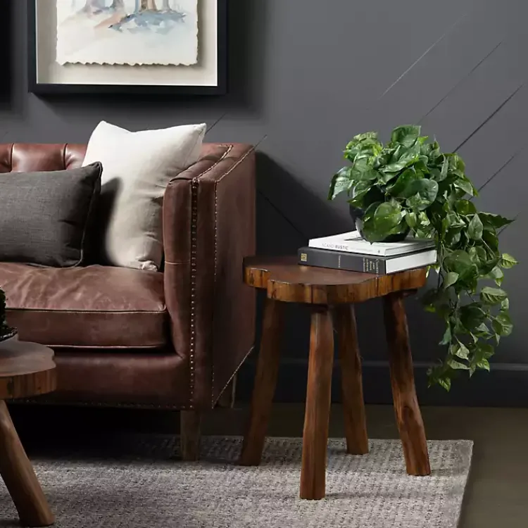Kirklands Home Rustic Natural Woodland Accent Table Brown Hot