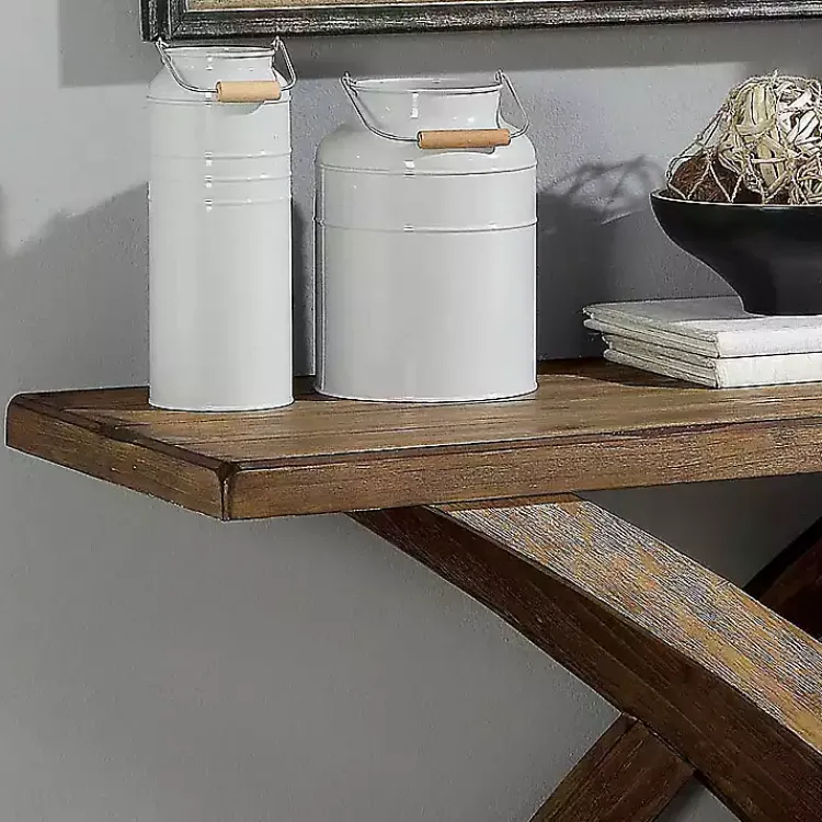Kirklands Home Rustic Oak Wood Juna Console Table Brown New