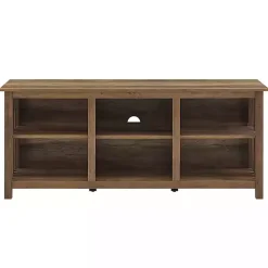 Kirklands Home Rustic Oak Wood Slatted Sides Media Cabinet Brown Discount
