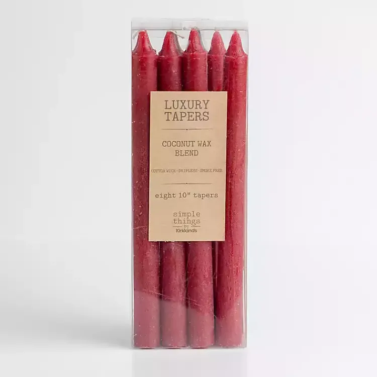 Candles>Kirklands Home Rustic Taper Candles, Set of 8 Red