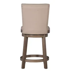 Kirklands Home Rustic Taupe Upholstered Swivel Counter Stool Tan Sale