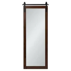 Kirklands Home Rustic Walnut Barn Door Wall Mirror Best