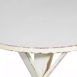 Kirklands Home Rustic Hourglass Side Table White Outlet