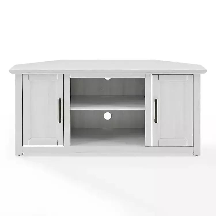 Kirklands Home Rustic White Katy-Corner TV Stand Outlet