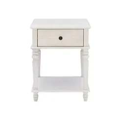 Kirklands Home Rustic Turned Legs Accent Table White Hot