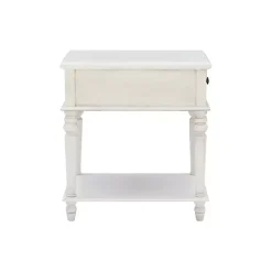 Kirklands Home Rustic Turned Legs Accent Table White Hot