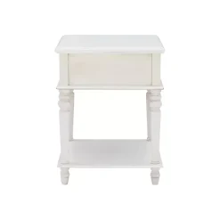 Kirklands Home Rustic Turned Legs Accent Table White Hot