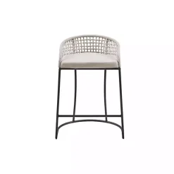 Kirklands Home Rustic Woven Rope Back Counter Stool White Discount