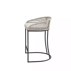 Kirklands Home Rustic Woven Rope Back Counter Stool White Discount