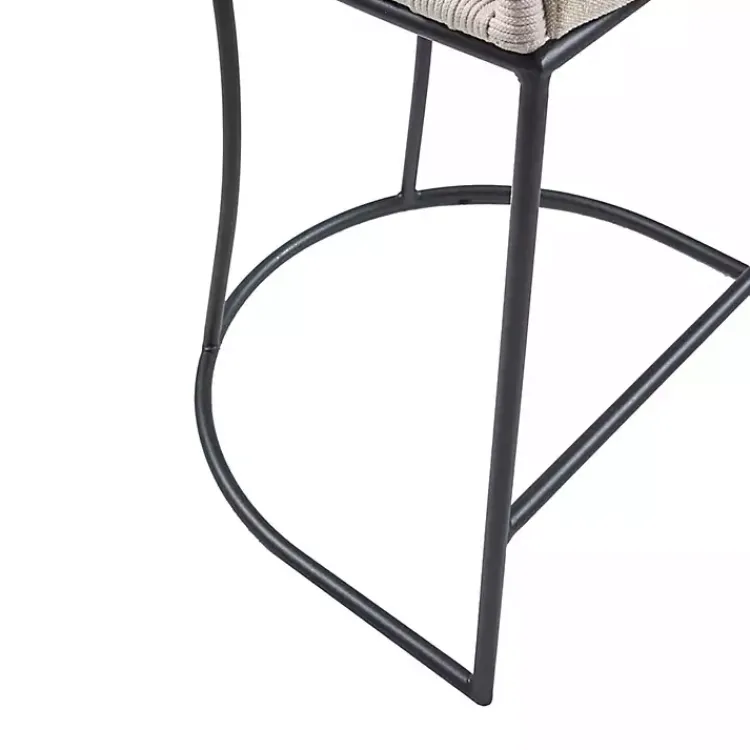 Kirklands Home Rustic Woven Rope Back Counter Stool White Discount
