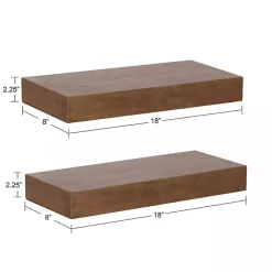 Kirklands Home Rustic Wood 2-pc. Floating Shelves, 18 in. Best