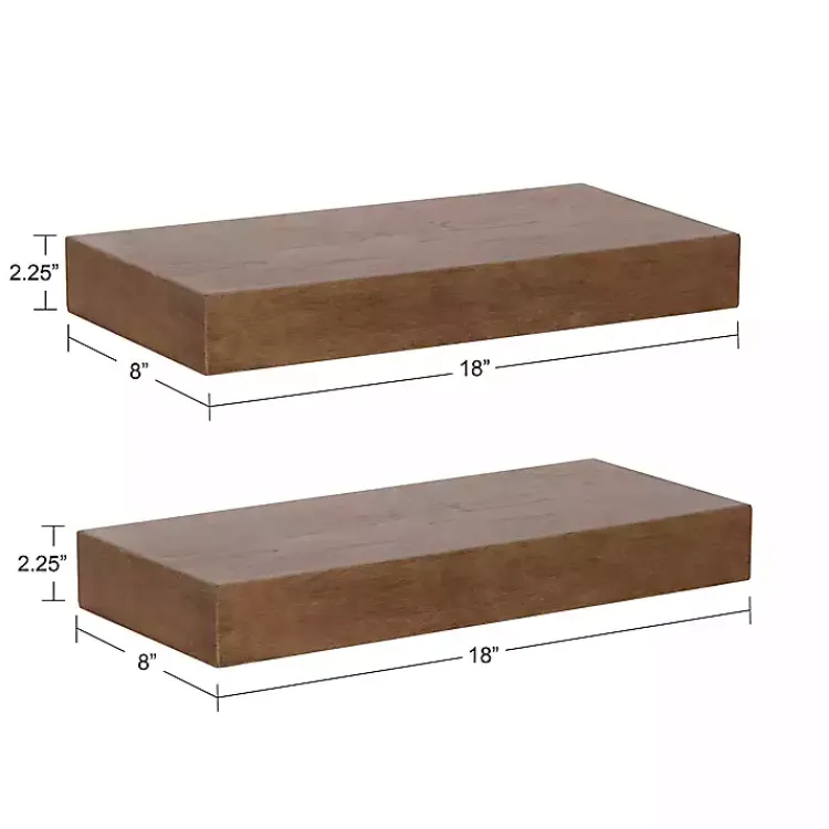 Kirklands Home Rustic Wood 2-pc. Floating Shelves, 18 in. Best