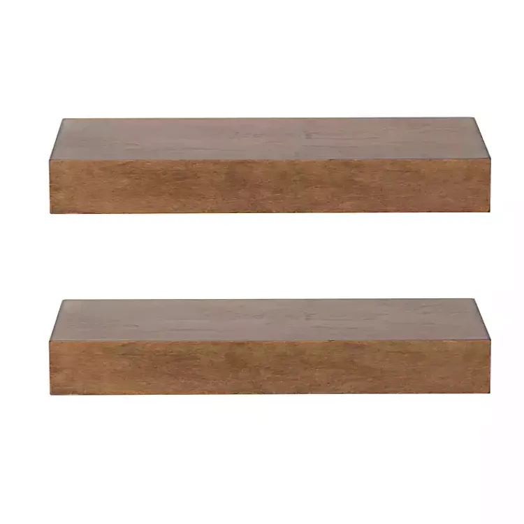 Kirklands Home Rustic Wood 2-pc. Floating Shelves, 18 in. Best