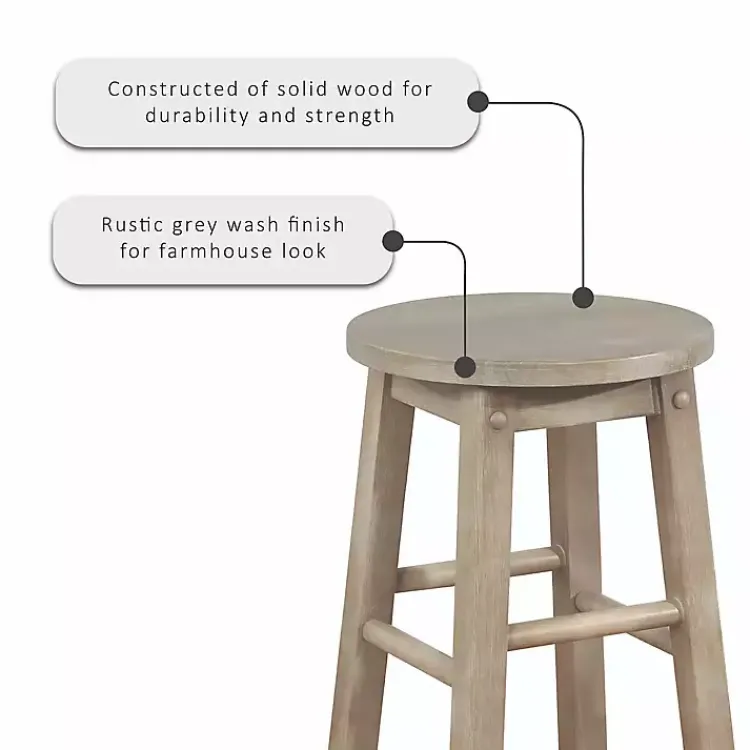 Kirklands Home Rustic Wood Pub Classic Backless Bar Stool Tan Best