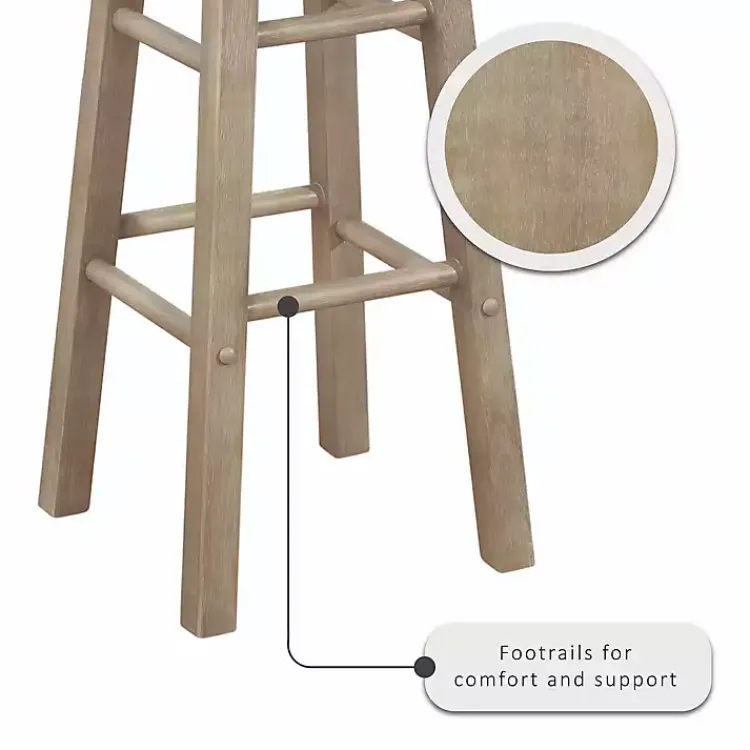 Kirklands Home Rustic Wood Pub Classic Backless Bar Stool Tan Best