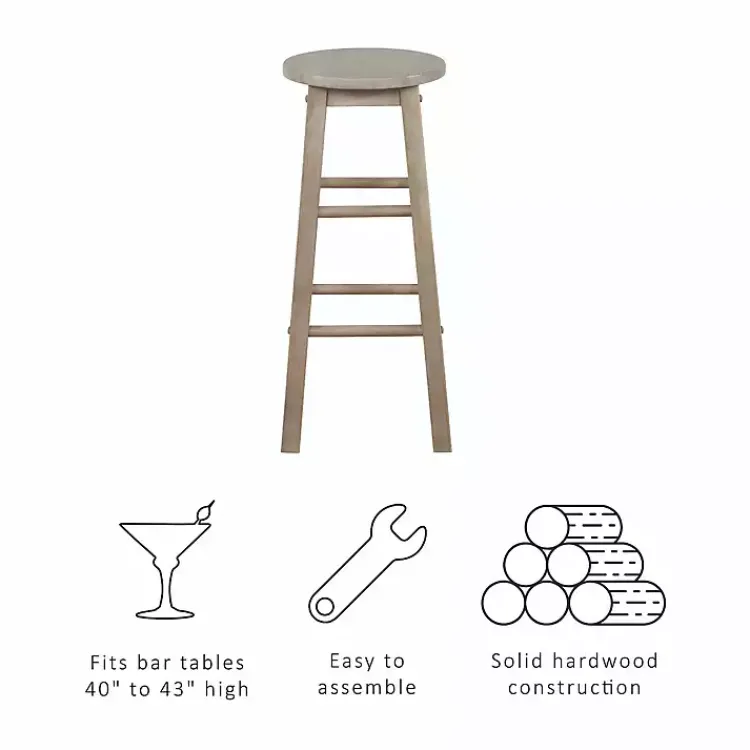 Kirklands Home Rustic Wood Pub Classic Backless Bar Stool Tan Best