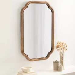 Kirklands Home Rustic Wood Scallop Wall Mirror
