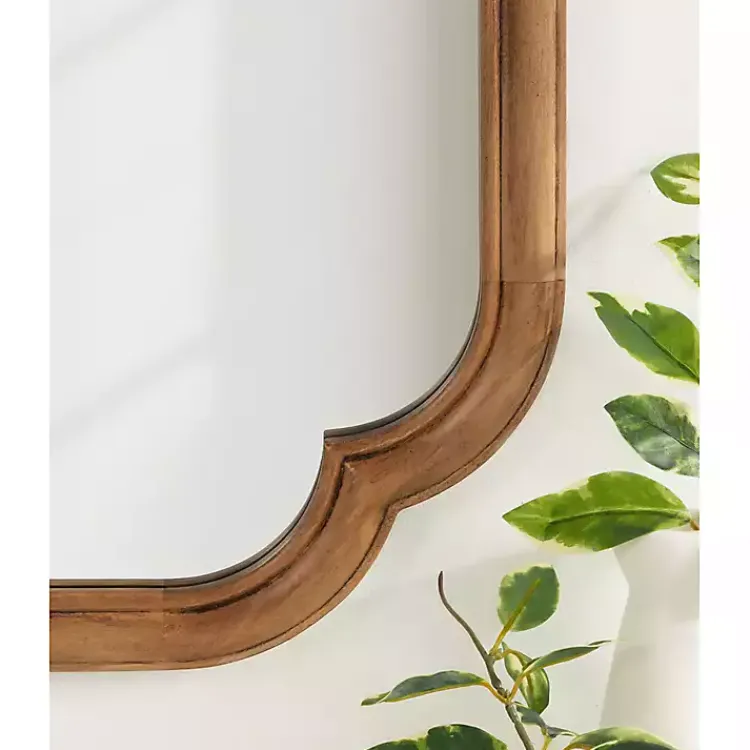 Kirklands Home Rustic Wood Scallop Wall Mirror