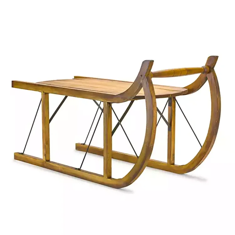 Christmas Decorations>Kirklands Home Rustic Wooden Sleigh Figurine Tan