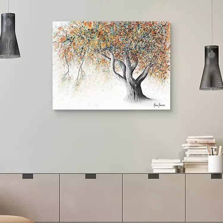 Kirklands Home Rusty Autumn Tree Canvas Art Print Orange New