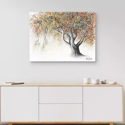Kirklands Home Rusty Autumn Tree Canvas Art Print Orange New
