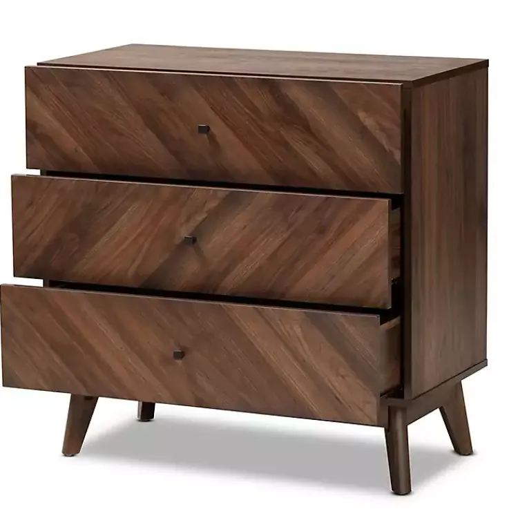 Kirklands Home Sabrina Walnut Wood 3-Drawer Chest Sale