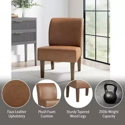 Kirklands Home Saddle Faux Leather Accent Chair Brown Outlet