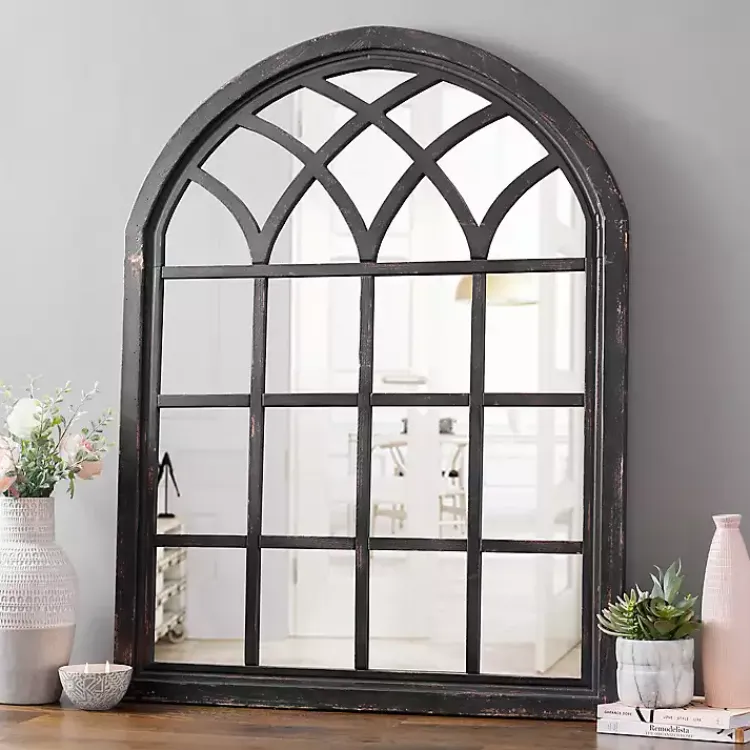 Kirklands Home Sadie Arch Wall Mirror Black Clearance