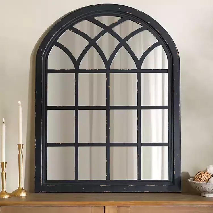 Kirklands Home Sadie Arch Wall Mirror Black Clearance