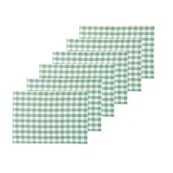 Kirklands Home Sage Buffalo Check Cotton Placemats, Set of 6 Green Best