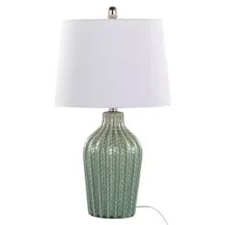 Kirklands Home Sage Ceramic Chevron Table Lamps, Set of 2 White Online