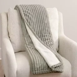 Blankets & Throws>Kirklands Home Sage Corduroy Berber Throw Green