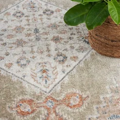 Kirklands Home Sage Distressed Medallion Washable Area Rug, 5x7 Best