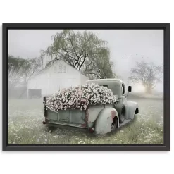 Kirklands Home Sage Flower Truck Framed Canvas Print, 42x32 in. Discount