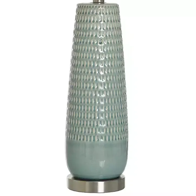 Kirklands Home Sage Green Ceramic Dimpled Table Lamp White Hot