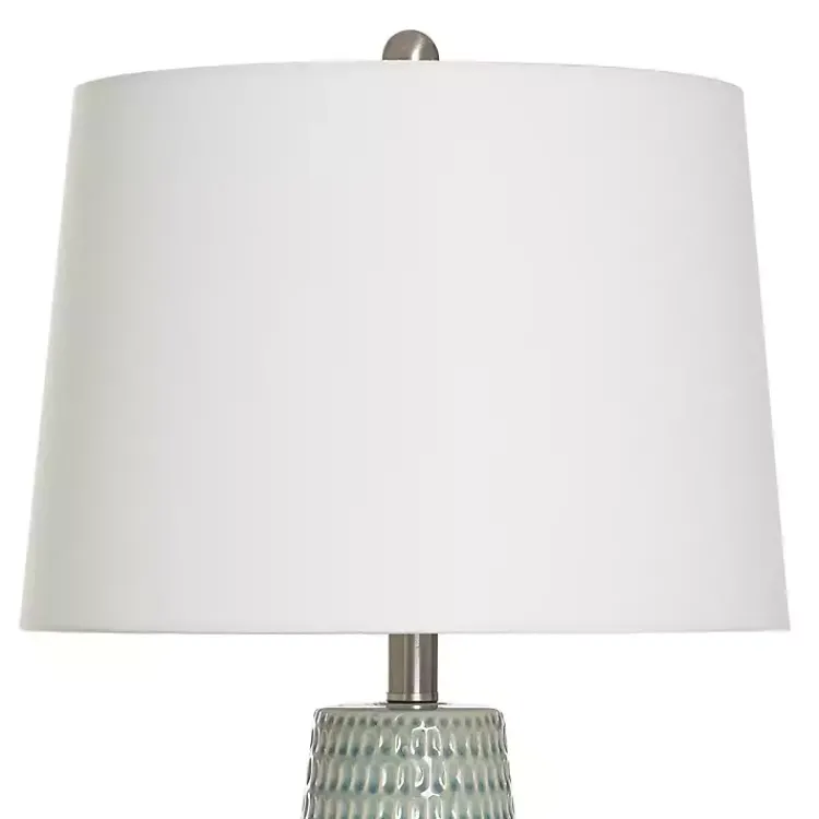 Kirklands Home Sage Green Ceramic Dimpled Table Lamp White Hot