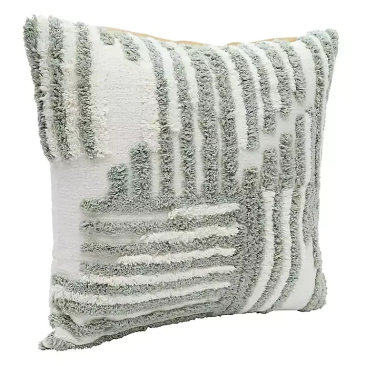 Pillows>Kirklands Home Sage Geometric Shag Throw Pillow Green