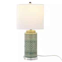 Kirklands Home Sage Green Geometric Table Lamps, Set of 2 White Outlet
