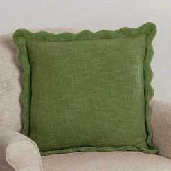 Pillows>Kirklands Home Sage Juna Scalloped Pillow Green