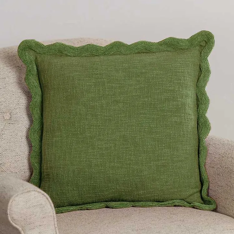 Pillows>Kirklands Home Sage Juna Scalloped Pillow Green