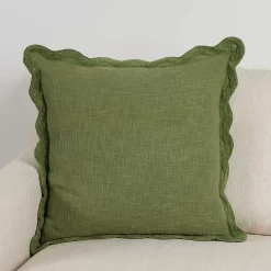 Pillows>Kirklands Home Sage Juna Scalloped Pillow, 22 in. Green