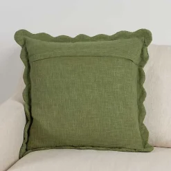 Pillows>Kirklands Home Sage Juna Scalloped Pillow, 22 in. Green