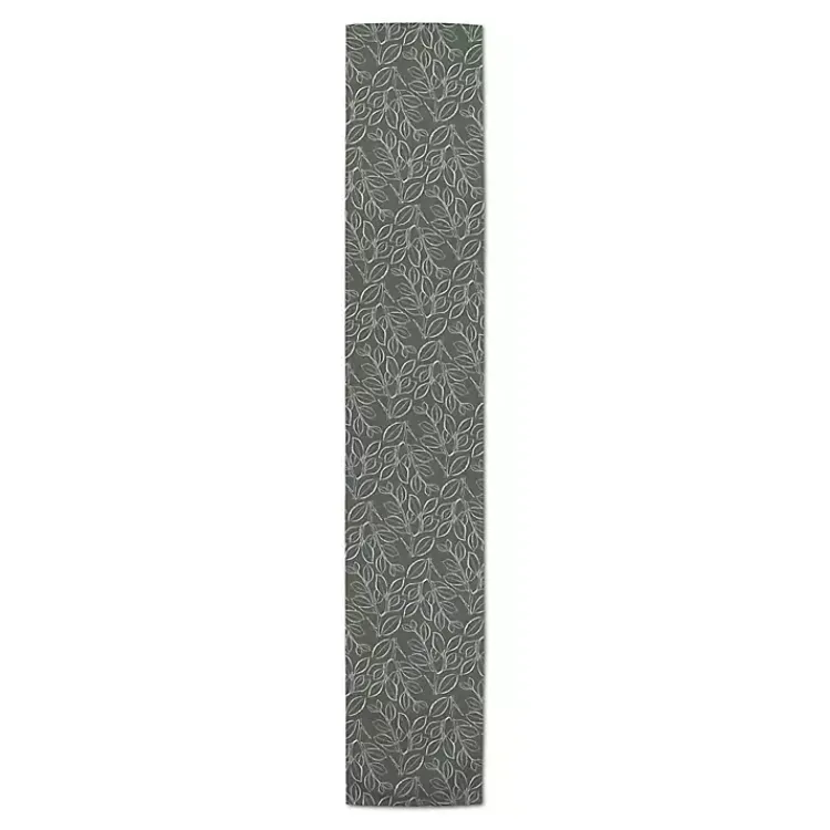 Kirklands Home Sage Leaves Table Runner, 72 in. Green New