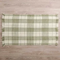 Kirklands Home Sage Plaid Leland Scatter Rug Green Best