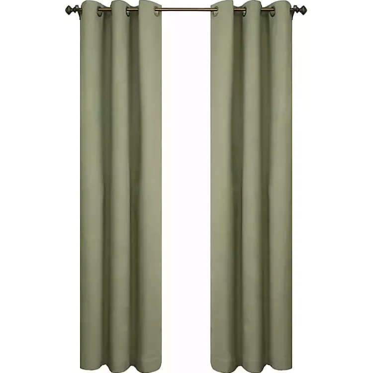 Kirklands Home Sage Room Darkening Curtain Panel Set, 95 in. Green Outlet