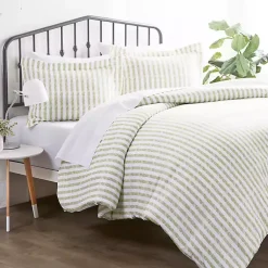 Kirklands Home Sage Rugged Stripes Puffed King 3-pc. Duvet Set Best