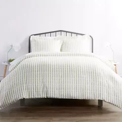 Kirklands Home Sage Rugged Stripes Puffed King 3-pc. Duvet Set Best